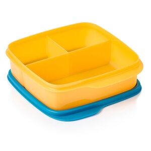 Tupperware Lunch container. Papaya orange and Turquoise color. New.